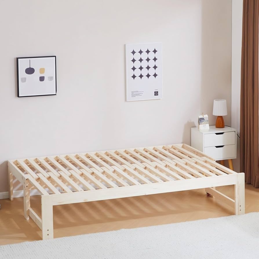 Amazon｜【幅140cm】ソファベッド ディベッド 木製 伸長式ベッド